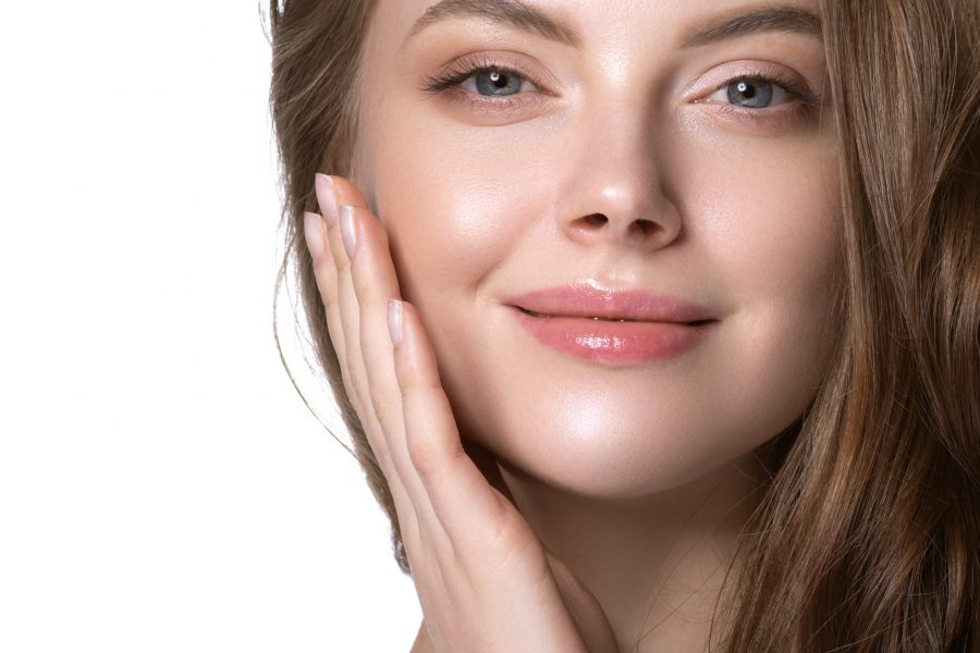 Beauty face healthy skin woman isolated on white